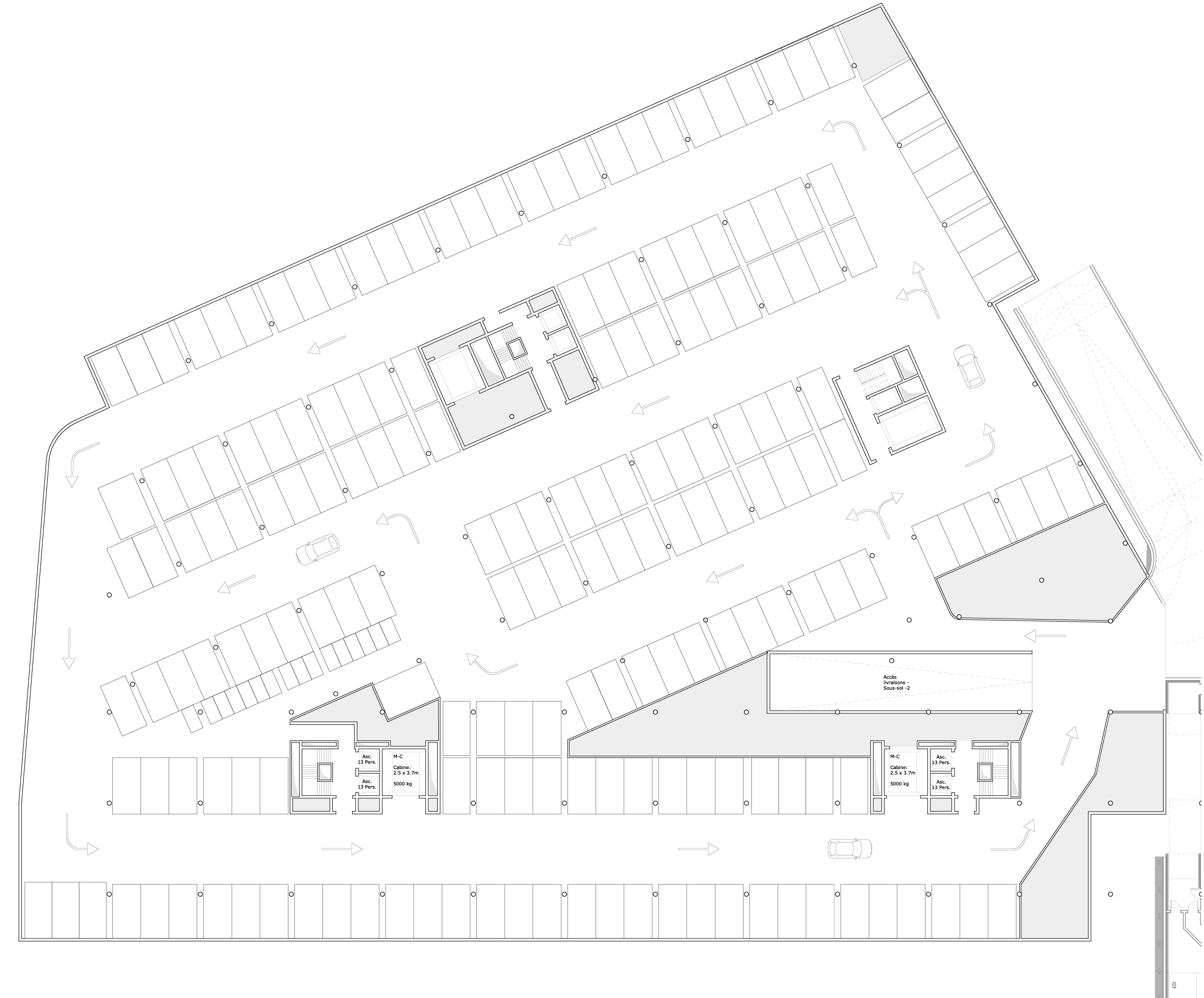 Plan sous-sol 1, Les Fabriques des Morgines, Petit-Lancy Genève